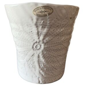 Vase Portugal Ceramic Sea Beach Textured White Coastal Decor Pottery Terracotta